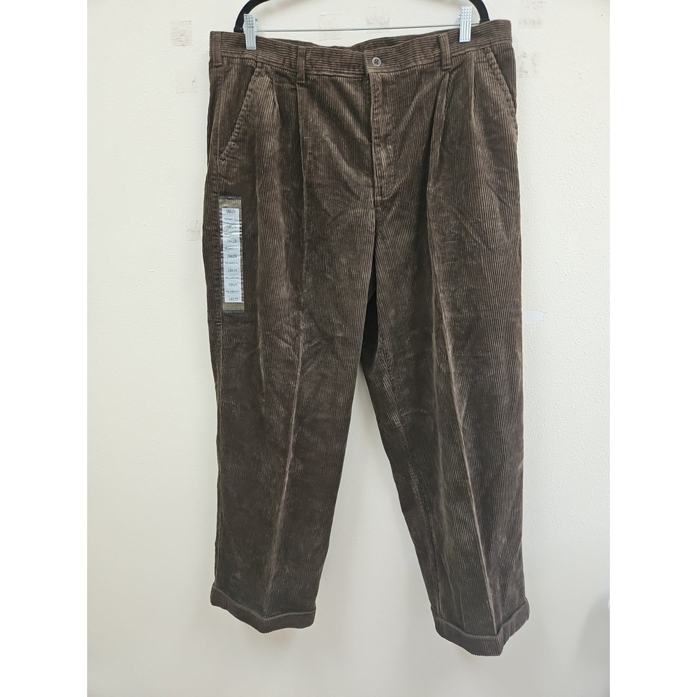 Croft & Barrow Pleated Front Relaxed Fit Corduroy Pants 38 X 29 New With Tags